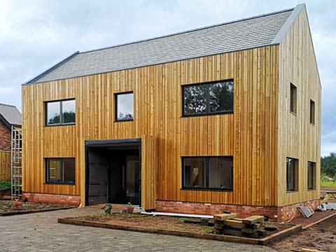 Timber-clad eco house
